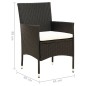 Gartenstühle mit Kissen 2 Stk. Poly Rattan Schwarz Gartenstühle mit Kissen 2 Stk. Poly Rattan Schwarz