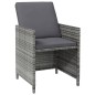4-tlg. Gartenstuhl und Hocker Set Poly Rattan Grau 4-tlg. Gartenstuhl und Hocker Set Poly Rattan Grau