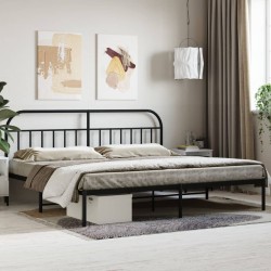vidaXL Bettgestell mit Kopfteil Metall Schwarz 193x203 cm