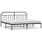 vidaXL Bettgestell mit Kopfteil Metall Schwarz 193x203 cm vidaXL Bettgestell mit Kopfteil Metall Schwarz 193x203 cm