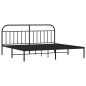vidaXL Bettgestell mit Kopfteil Metall Schwarz 193x203 cm vidaXL Bettgestell mit Kopfteil Metall Schwarz 193x203 cm