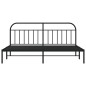 vidaXL Bettgestell mit Kopfteil Metall Schwarz 193x203 cm vidaXL Bettgestell mit Kopfteil Metall Schwarz 193x203 cm
