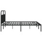 vidaXL Bettgestell mit Kopfteil Metall Schwarz 193x203 cm vidaXL Bettgestell mit Kopfteil Metall Schwarz 193x203 cm