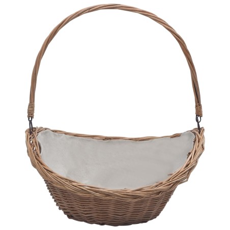 vidaXL Holzkorb mit Tragegriff 57 × 46 × 52 cm Braun Weide   