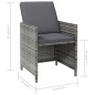 4-tlg. Gartenstuhl und Hocker Set Poly Rattan Grau 4-tlg. Gartenstuhl und Hocker Set Poly Rattan Grau