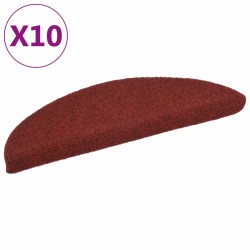 vidaXL Selbstklebende Treppenmatten 10 Stk. Rot 56x17x3 cm Nadelvlies