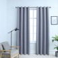 vidaXL Verdunkelungsvorhänge mit Metallösen 2 Stk. Grau 140x175 cm vidaXL Verdunkelungsvorhänge mit Metallösen 2 Stk. Grau 140x175 cm