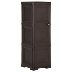 vidaXL Kunststoffschrank 40x43x125 cm Holzdesign Braun