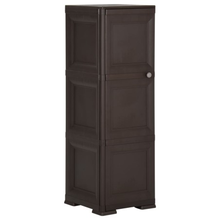 vidaXL Kunststoffschrank 40x43x125 cm Holzdesign Braun