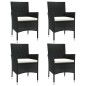 Gartenstühle mit Kissen 4 Stk. Poly Rattan Schwarz Gartenstühle mit Kissen 4 Stk. Poly Rattan Schwarz