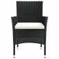 Gartenstühle mit Kissen 4 Stk. Poly Rattan Schwarz Gartenstühle mit Kissen 4 Stk. Poly Rattan Schwarz
