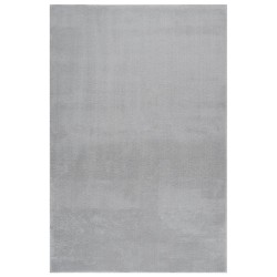 vidaXL Teppich Waschbar Flauschig Kurzflor 200x290 Rutschfest Grau