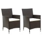 vidaXL Gartenstühle mit Sitzpolster 2 Stk. Poly Rattan Braun vidaXL Gartenstühle mit Sitzpolster 2 Stk. Poly Rattan Braun