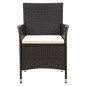 vidaXL Gartenstühle mit Sitzpolster 2 Stk. Poly Rattan Braun vidaXL Gartenstühle mit Sitzpolster 2 Stk. Poly Rattan Braun