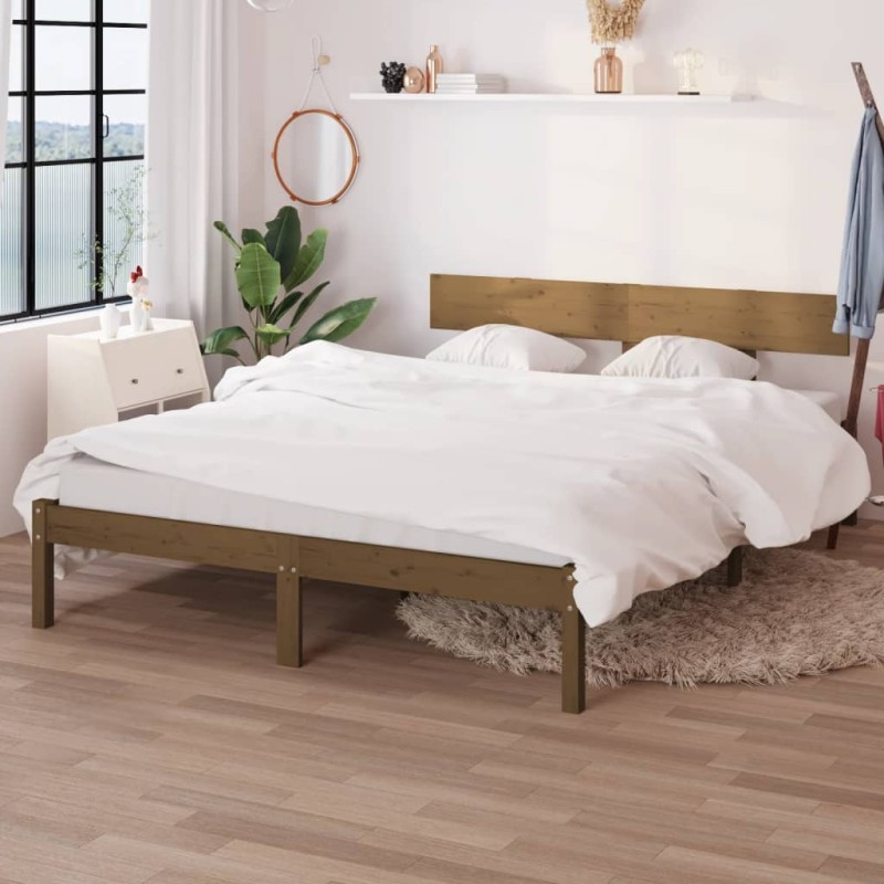 vidaXL Massivholzbett Honigbraun Kiefer 140x200 cm vidaXL Massivholzbett Honigbraun Kiefer 140x200 cm