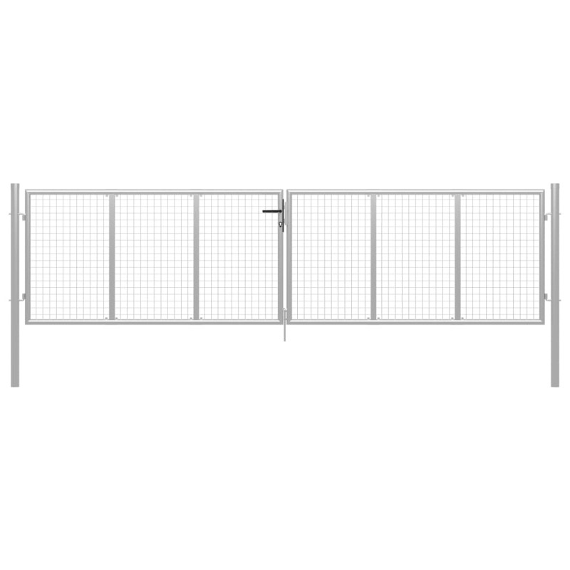 vidaXL Gartentor Verzinkter Stahl 415 x 150 cm Silbern vidaXL Gartentor Verzinkter Stahl 415 x 150 cm Silbern