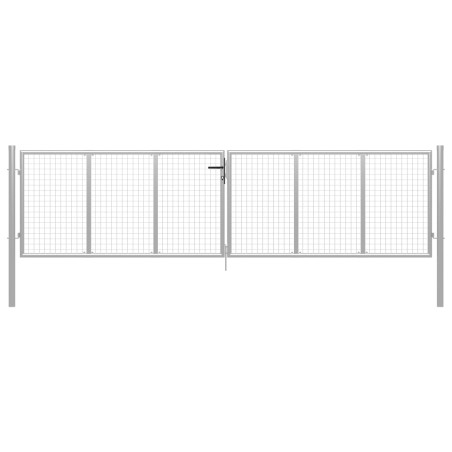 vidaXL Gartentor Verzinkter Stahl 415 x 150 cm Silbern