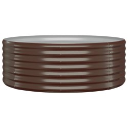 vidaXL Hochbeet Pulverbeschichteter Stahl 100x100x36 cm Braun