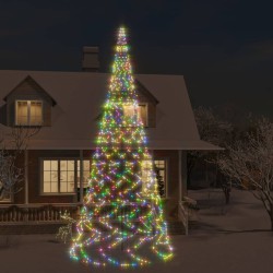 vidaXL LED-Weihnachtsbaum für Fahnenmast Mehrfarbig 3000 LEDs 800 cm