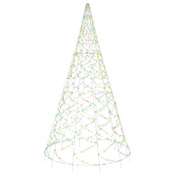 vidaXL LED-Weihnachtsbaum für Fahnenmast Mehrfarbig 3000 LEDs 800 cm