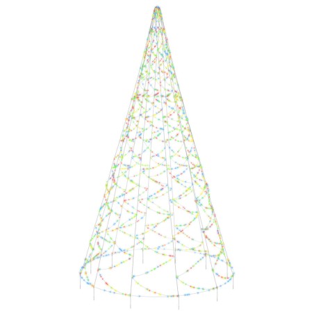vidaXL LED-Weihnachtsbaum für Fahnenmast Mehrfarbig 3000 LEDs 800 cm