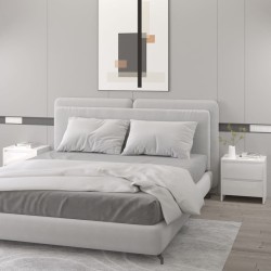 vidaXL Nachttische 2 Stk. Hochglanz-Weiß 45x34,5x44,5 cm Holzwerkstoff