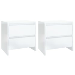 vidaXL Nachttische 2 Stk. Hochglanz-Weiß 45x34,5x44,5 cm Holzwerkstoff