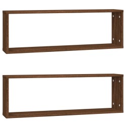 vidaXL Wandregale 2 Stk. Braun Eichen-Optik 80x15x26,5cm Holzwerkstoff