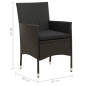 Gartenstühle mit Kissen 4 Stk. Poly Rattan Schwarz Gartenstühle mit Kissen 4 Stk. Poly Rattan Schwarz