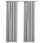 vidaXL Verdunkelungsvorhänge Haken Leinenoptik 2 Stk. Grau 140x225 cm vidaXL Verdunkelungsvorhänge Haken Leinenoptik 2 Stk. Grau 140x225 cm