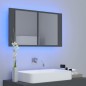 vidaXL LED-Bad-Spiegelschrank Grau 80x12x45 cm Acryl vidaXL LED-Bad-Spiegelschrank Grau 80x12x45 cm Acryl