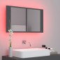 vidaXL LED-Bad-Spiegelschrank Grau 80x12x45 cm Acryl vidaXL LED-Bad-Spiegelschrank Grau 80x12x45 cm Acryl
