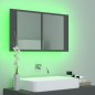 vidaXL LED-Bad-Spiegelschrank Grau 80x12x45 cm Acryl vidaXL LED-Bad-Spiegelschrank Grau 80x12x45 cm Acryl