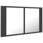 vidaXL LED-Bad-Spiegelschrank Grau 80x12x45 cm Acryl vidaXL LED-Bad-Spiegelschrank Grau 80x12x45 cm Acryl