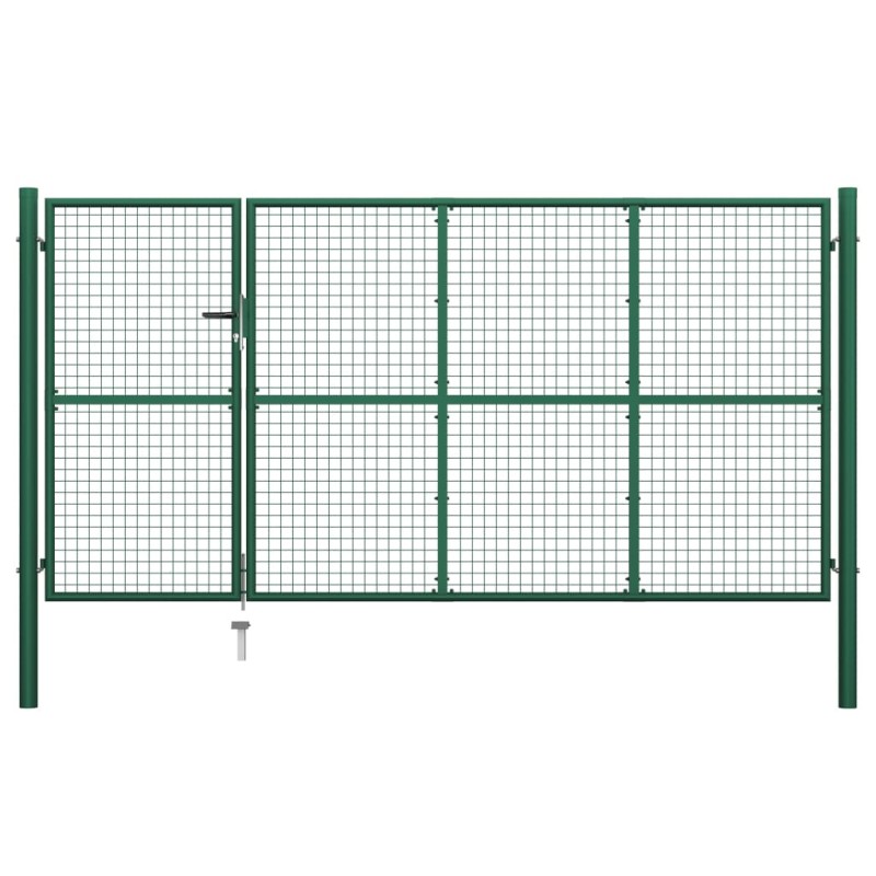 vidaXL Gartentor Stahl 350 x 150 cm Grün vidaXL Gartentor Stahl 350 x 150 cm Grün