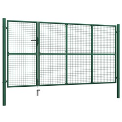 vidaXL Gartentor Stahl 350 x 150 cm Grün