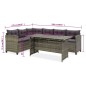 vidaXL 2-tlg. Garten-Lounge-Set mit Kissen Poly Rattan Grau vidaXL 2-tlg. Garten-Lounge-Set mit Kissen Poly Rattan Grau