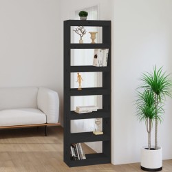 vidaXL Bücherregal/Raumteiler Schwarz 60x30x199,5 cm Massivholz Kiefer