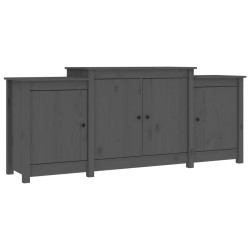 vidaXL Sideboard Grau 164x37x68 cm Massivholz Kiefer