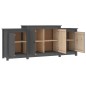 vidaXL Sideboard Grau 164x37x68 cm Massivholz Kiefer vidaXL Sideboard Grau 164x37x68 cm Massivholz Kiefer