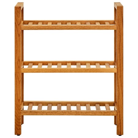 vidaXL Schuhregal mit 3 Etagen 50x27x60 cm Massivholz Eiche