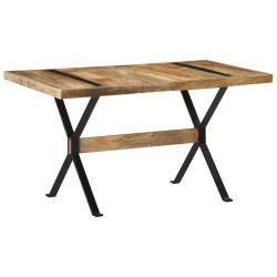 vidaXL Esstisch 140x70x76 cm Raues Mangoholz