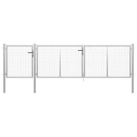 vidaXL Gartentor Stahl 400 x 100 cm Silbern