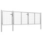 vidaXL Gartentor Stahl 400 x 100 cm Silbern vidaXL Gartentor Stahl 400 x 100 cm Silbern