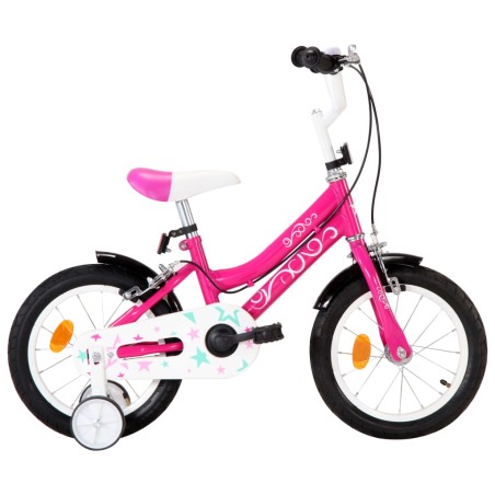 vidaXL Kinderfahrrad 14 Zoll Schwarz und Rosa