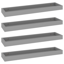 vidaXL Loggia Wandregale 4 Stk. Grau 60x15x4 cm MDF