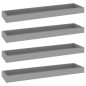 vidaXL Loggia Wandregale 4 Stk. Grau 60x15x4 cm MDF vidaXL Loggia Wandregale 4 Stk. Grau 60x15x4 cm MDF