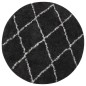 vidaXL Teppich Shaggy Hochflor Creme und Anthrazit φ120 cm vidaXL Teppich Shaggy Hochflor Creme und Anthrazit φ120 cm
