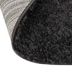 vidaXL Teppich Shaggy Hochflor Creme und Anthrazit φ120 cm