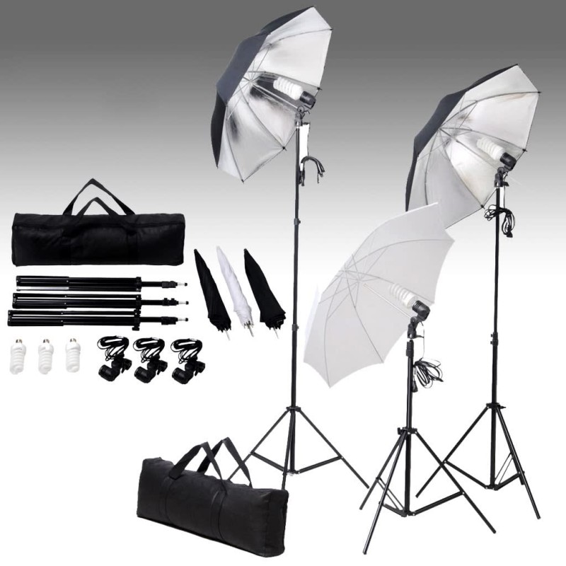 vidaXL Fotostudio-Beleuchtung Set 24 Watt mit Stativen & Schirmen vidaXL Fotostudio-Beleuchtung Set 24 Watt mit Stativen & Schirmen